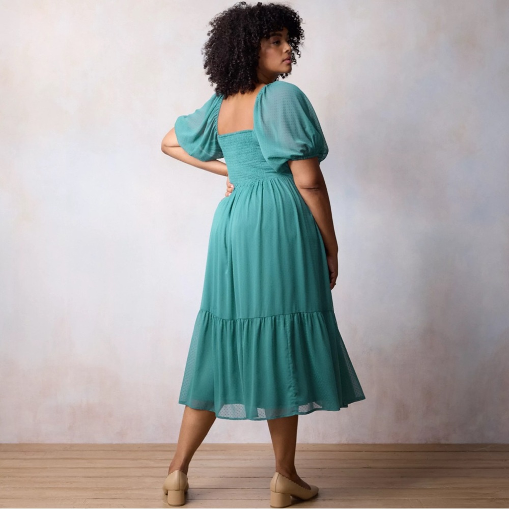 NWT 🪬Teal LC Lauren Conrad 2X Sleeved Dress - Picture 3 of 14